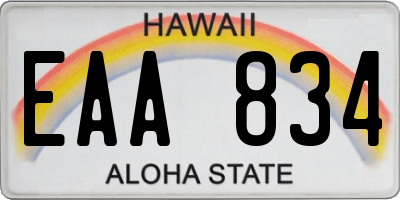 HI license plate EAA834