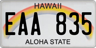 HI license plate EAA835