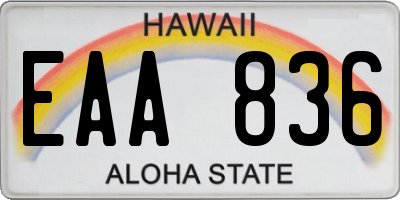 HI license plate EAA836