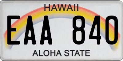 HI license plate EAA840