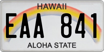 HI license plate EAA841