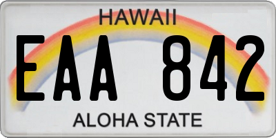 HI license plate EAA842