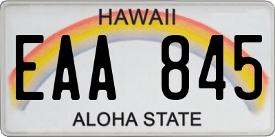 HI license plate EAA845