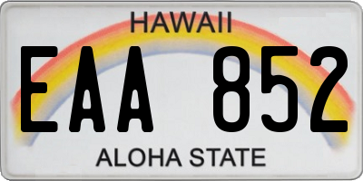 HI license plate EAA852