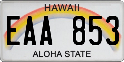 HI license plate EAA853