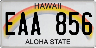 HI license plate EAA856