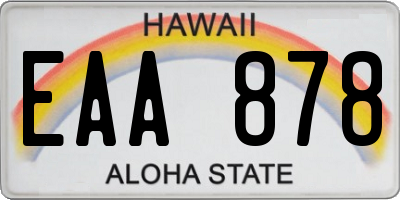 HI license plate EAA878