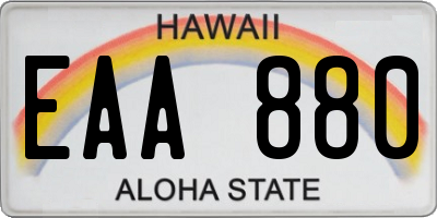 HI license plate EAA880