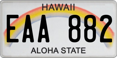 HI license plate EAA882