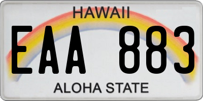 HI license plate EAA883