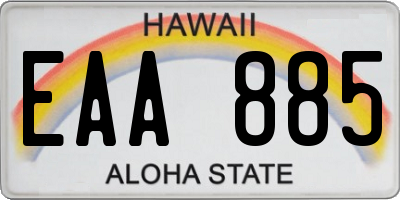 HI license plate EAA885