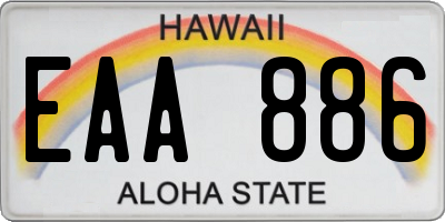 HI license plate EAA886