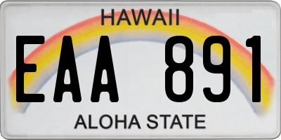HI license plate EAA891