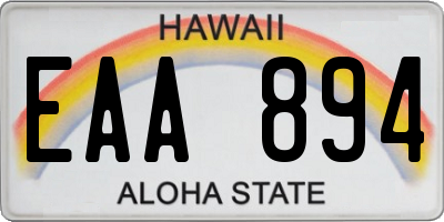 HI license plate EAA894