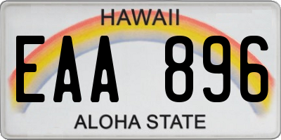 HI license plate EAA896