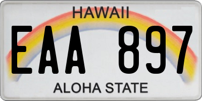 HI license plate EAA897