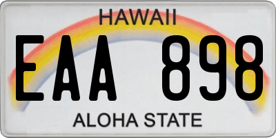 HI license plate EAA898