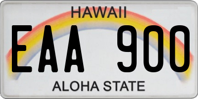 HI license plate EAA900