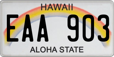 HI license plate EAA903