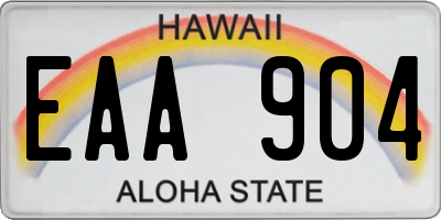 HI license plate EAA904