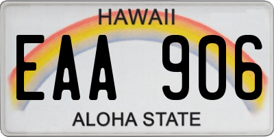 HI license plate EAA906