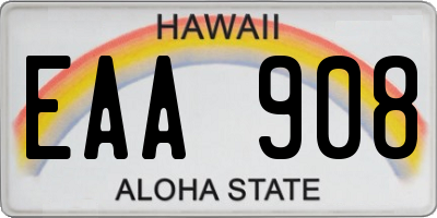 HI license plate EAA908