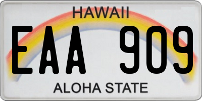 HI license plate EAA909