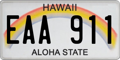 HI license plate EAA911