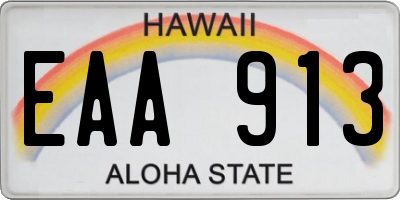 HI license plate EAA913