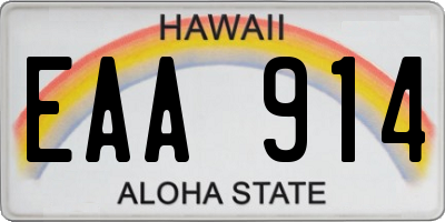 HI license plate EAA914