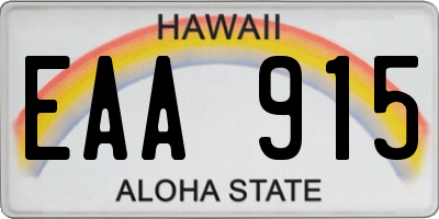 HI license plate EAA915