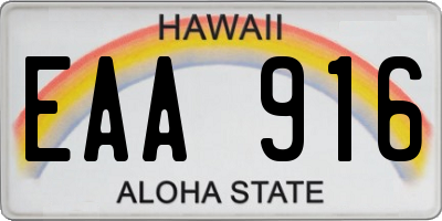 HI license plate EAA916