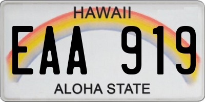 HI license plate EAA919
