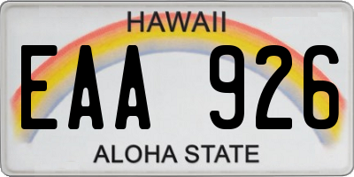 HI license plate EAA926