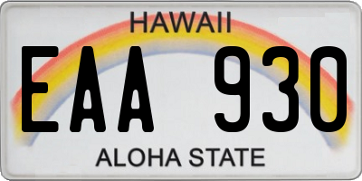 HI license plate EAA930