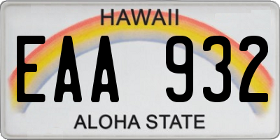 HI license plate EAA932