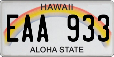 HI license plate EAA933