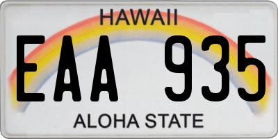 HI license plate EAA935