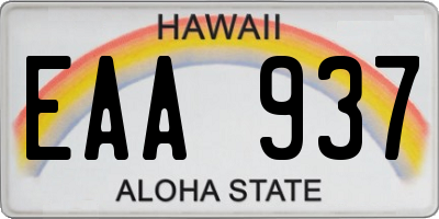 HI license plate EAA937