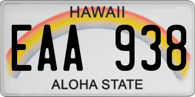 HI license plate EAA938