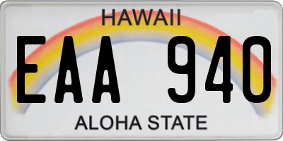 HI license plate EAA940