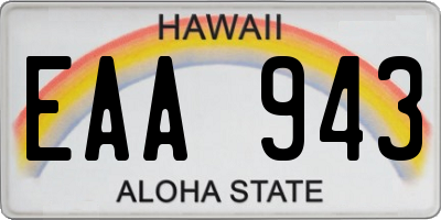 HI license plate EAA943