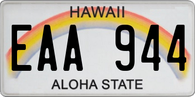 HI license plate EAA944