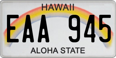 HI license plate EAA945