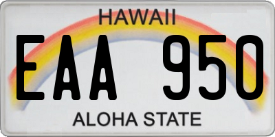 HI license plate EAA950