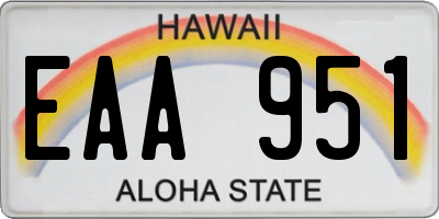 HI license plate EAA951