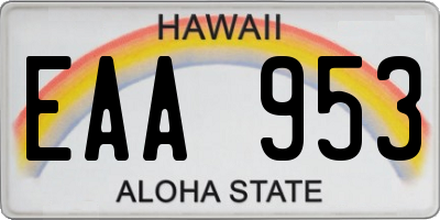 HI license plate EAA953