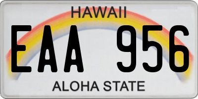 HI license plate EAA956