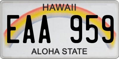 HI license plate EAA959