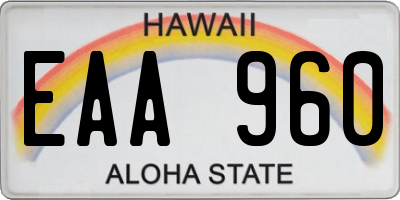 HI license plate EAA960